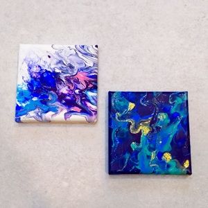 Canvas marbled art